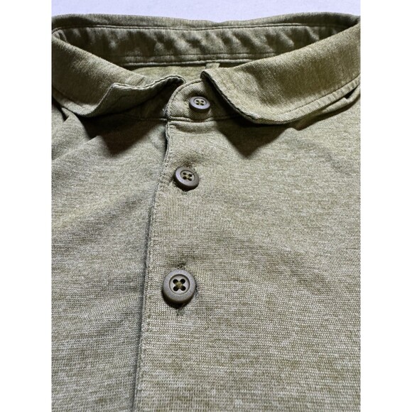 Lululemon Polo Shirt Mens L Green Stretch Golf Sports Short Sleeve Performance - Picture 3 of 5
